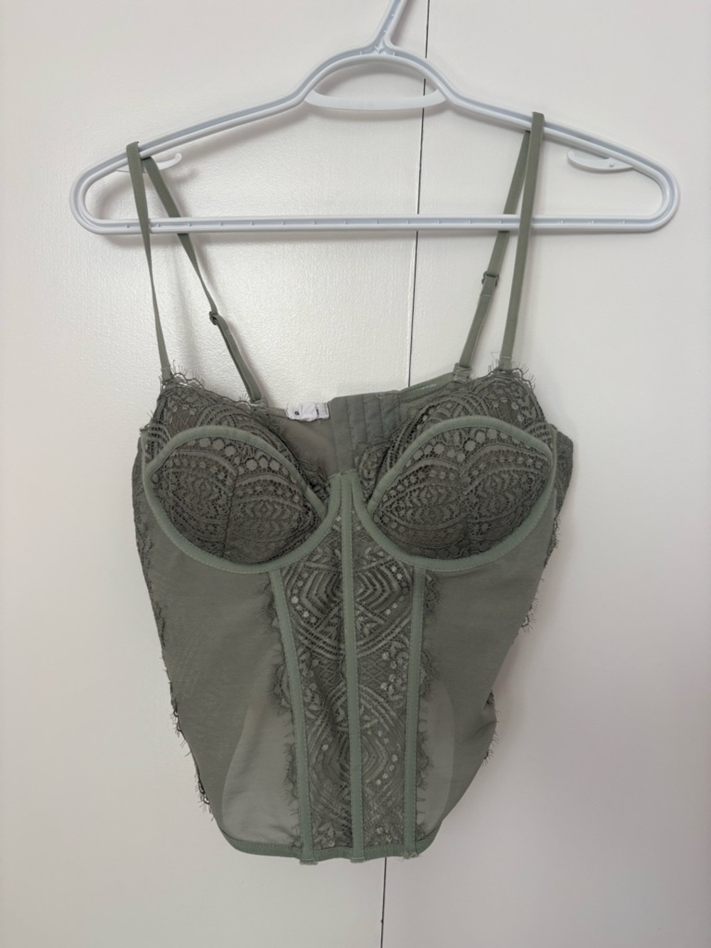 Garage Sage Green Corset Top